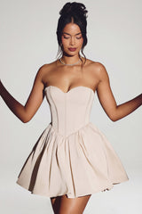Corset Tulle Mini Dress in Ivory