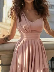 Full Size One-Shoulder Asymmetrical Hen Dress Plus Size