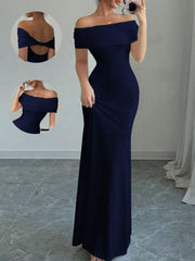 Off-Shoulder Bodycon Maxi Dress