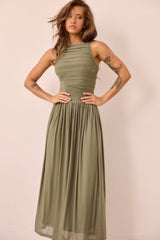 Painters Garden Maxi Dress - Olive