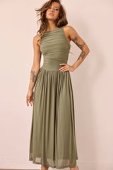 Painters Garden Maxi Dress - Olive
