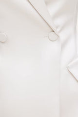 Chrishelle Satin Blazer Romper Mini Dress-White