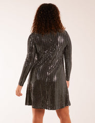 Long Sleeve Mirrored Swing Dress