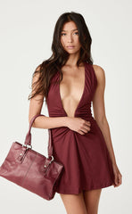 Avril Mini Dress (Wine)