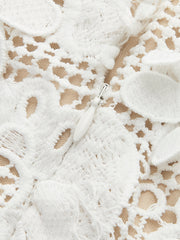 Strapless 3D Floral Lace Mini Dress with Removable Straps