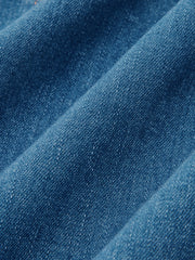 Denim Halter Button Front Maxi Dress