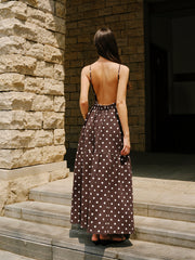Cotton Backless Polka Dot Dress