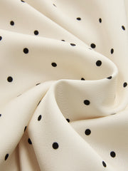 Polka Dot Lace Trim Midi Dress