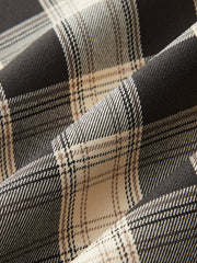 Plaid Asymmetric Slit Maxi Dress