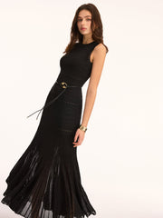 Sleeveless Crochet Knit Maxi Dress