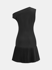 Off Shoulder Ruched Pleated Mini Dress
