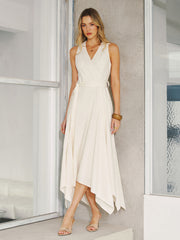 Pocket Detail Sleeveless Belted Maxi Dress