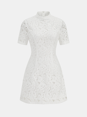 Cheongsam Style Lace Short Sleeve Dress