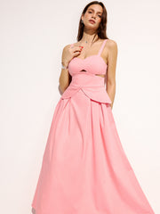 Cotton Cutout Strappy Maxi Dress