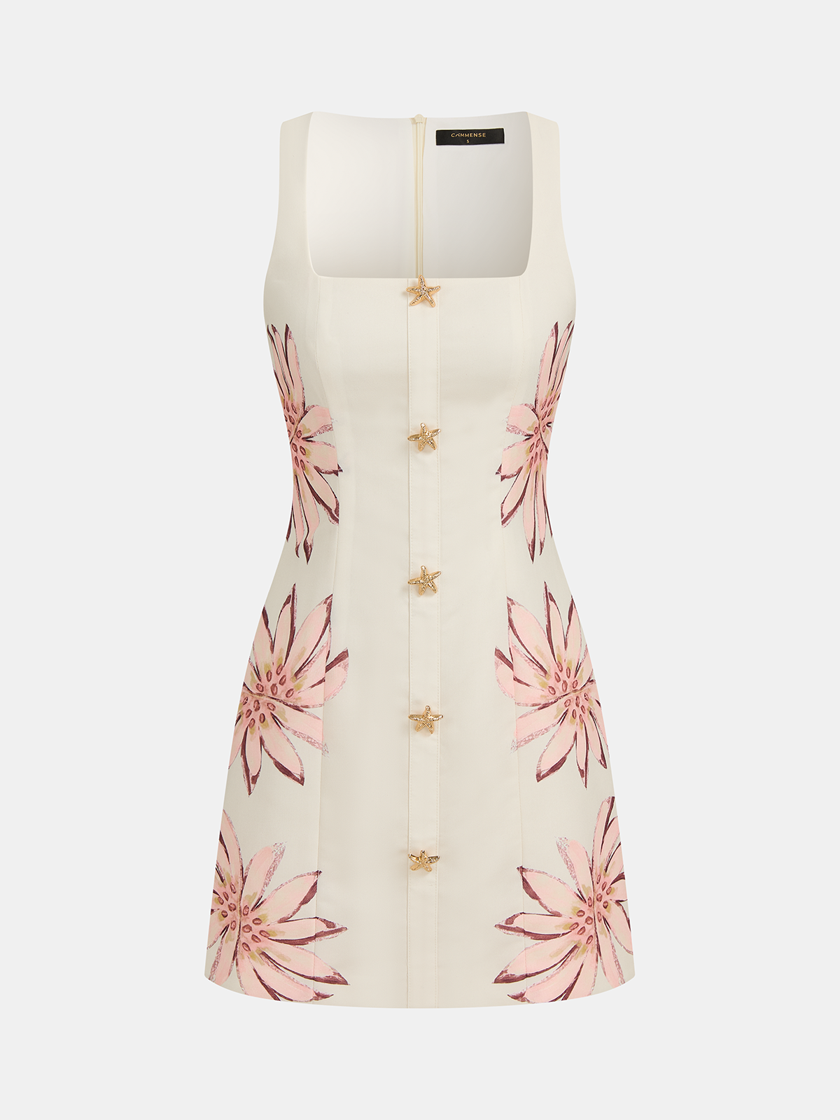 Starfish Detail Floral Print Sleeveless Mini Dress