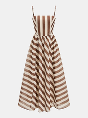 Striped Organza Cami Maxi Dress