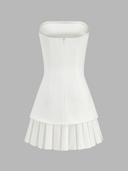 Strapless Anti-slip Pleated Mini Dress