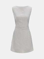 Striped Cotton Sleeveless Mini Dress