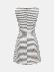 Striped Cotton Sleeveless Mini Dress