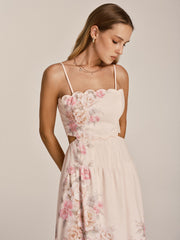 Floral Print Cut-Out Cami Maxi Dress