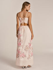 Floral Print Cut-Out Cami Maxi Dress