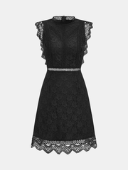 Sleeveless Lace Scalloped A-Line Dress