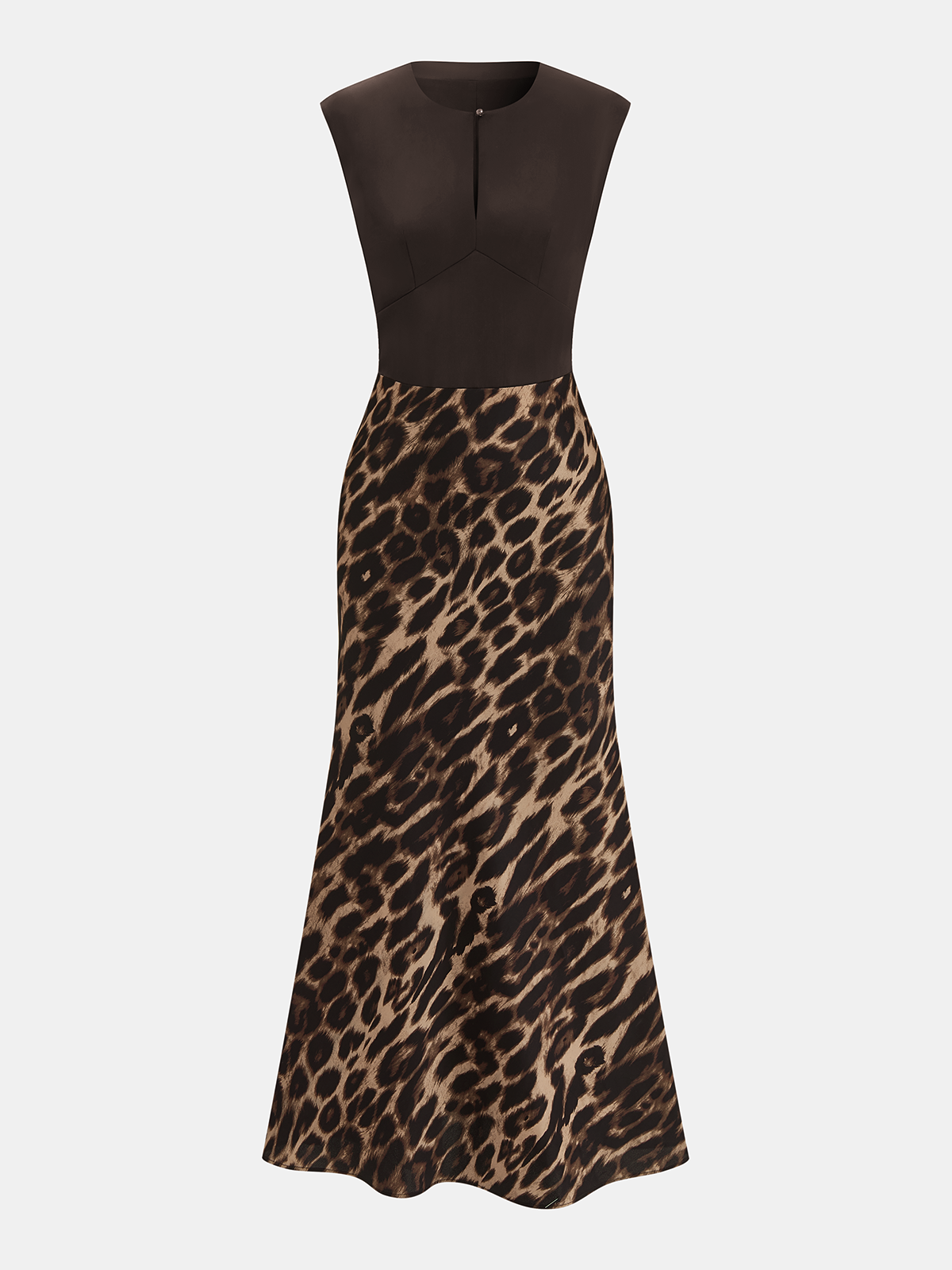 Sleeveless Leopard Print Maxi Dress