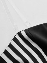 Strapless Striped Belted Midi Dress
