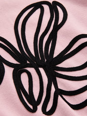 3D Floral Applique Short Sleeve Knit Dress