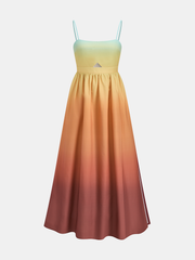 Gradient Cutout Cami Slit Maxi Dress