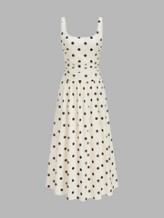 Polka Dot Ruched Cami Maxi Dress