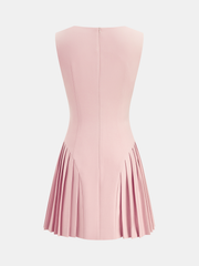 Sleeveless Pleated Mini Dress
