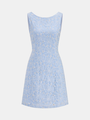 Floral Eyelet Embroidery Sleeveless Dress