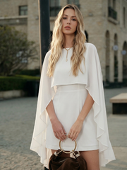 Cape Overlay Cami Mini Dress Two Piece Set