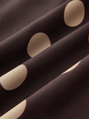 Polka Dot Cutout Waist Bandeau Maxi Dress