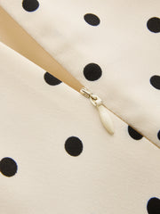 Polka Dot Sleeveless Ruched Mini Dress