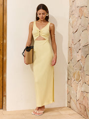 Sleeveless Cutout Side Slit Maxi Dress