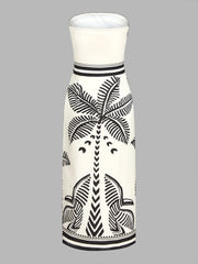 Palm Tree Print Strapless Wrap Maxi Dress