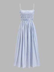 Smocked Striped Cami Maxi Dress