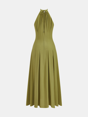 Halter Side Split Maxi Dress