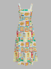 Tropical Printed Strappy Maxi Dress