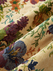 Vintage Floral Tapestry Square Neck Mini Dress