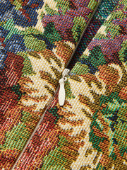 Vintage Floral Tapestry Square Neck Mini Dress