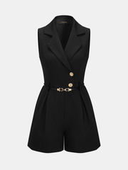 Belted Sleeveless Blazer Romper