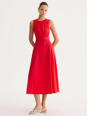 Tie-Back Cut-Out Waist Maxi Dress