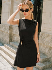 Ruched Metal Detail Bodycon Dress