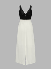 Cut-Out Palm Print Maxi Dress
