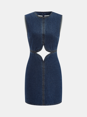 Cutout Sleeveless Denim Mini Dress