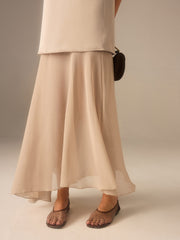 2 in 1 Semi-Sheer Chiffon Cami Maxi Dress