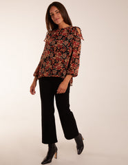 Cold Shoulder Frill Blouse